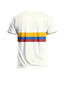 South American style! Colombian flag patterned striped football short-sleeved shirt, with a full-print short-sleeved round-neck design, very comfortable and breathable, perfect for team sports and daily training.