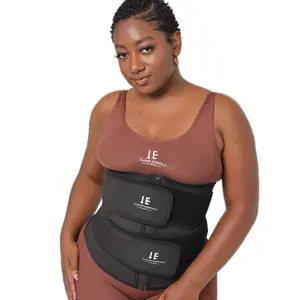 Illusion Essentials Double Down Compressor - Black Waist Trainer for Enhanced Performance