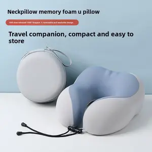 U-shaped pillow outdoor travel portable neck pillow can store memory cotton neck pillow cool cold silk aircraft pillow wholesale