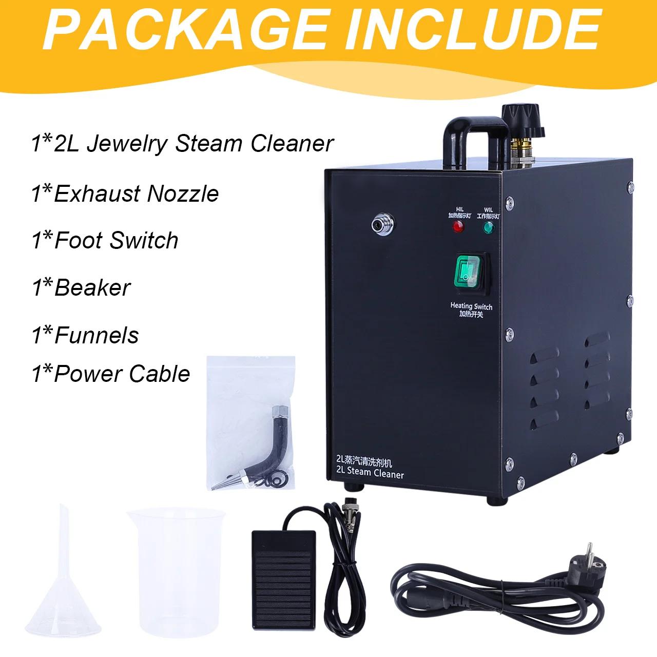 Professional Jewelry Steam Cleaner - 2L 1300W 304 Stainless Steel Steam Cleaning Machine for Jewelry Cleaning, Polishing & Restoration