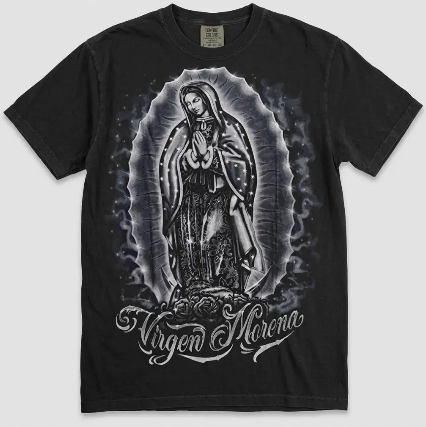 Our Lady Of Guadalupe Virgin Mary Virgen Morena Comfort colors T-shirt, Graphic Tee Tops Underwear Crewneck Menswear