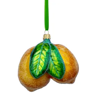 Amalfi Lemon Cluster Glass Christmas Ornament