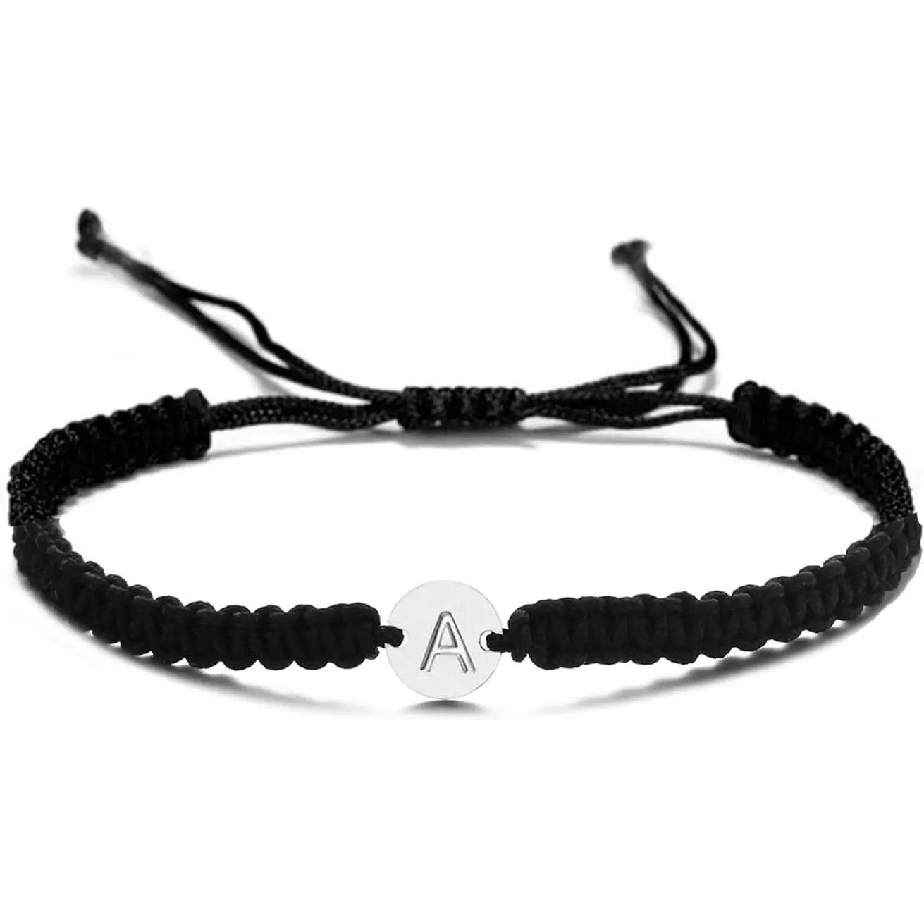 Initial Bracelets for Women Men Stainless Steel Engraved  Disc Monogram Letters Charm Bracelet Minimalist  Matching Couple Bracelets