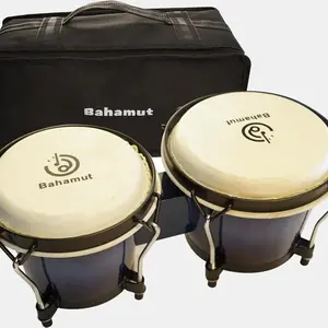 Versatile Bongo Drum Set by BAHAMUT - 6" and 7" Wooden Bongos for All Levels - Perfect for Education, Practice, and Performance   A