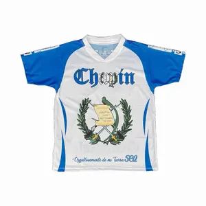 Chapina Guatemala Jersey Tradicional Onal Blue and White Design with Traditional Logo Nacional for Sports and Casual Wear