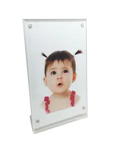 FixtureDisplays® Slanted Desktop Picture Frame Clear Acrylic Sign Holder 4x6" Menu, Picture, Sign, Advertisement Display 24pk 2928-24pk