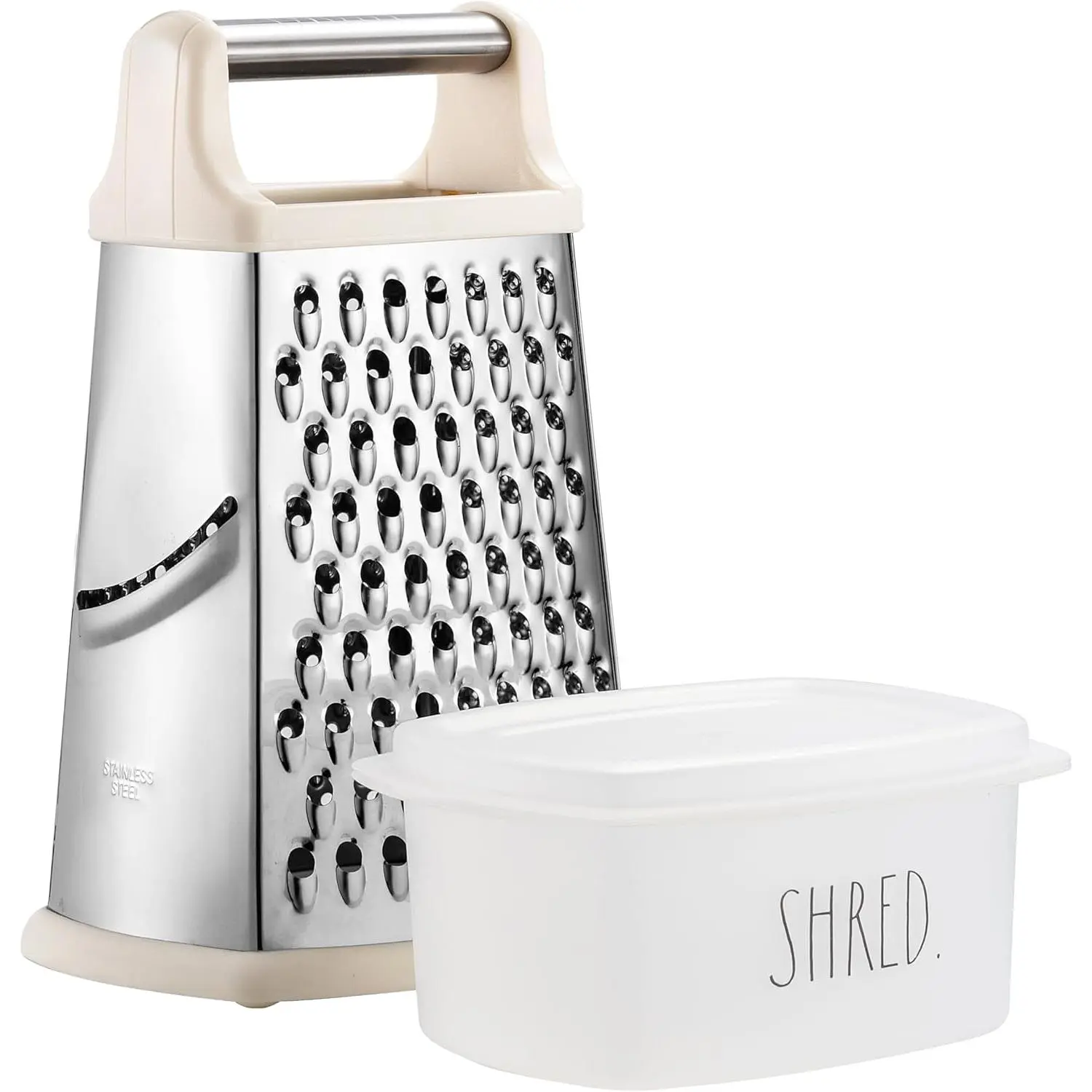 Rae Dunn Everyday Collection Multifunction Stainless Steel Grater and Zester Kit - Kitchen Utensils for Cheese, Spices, Vegetables
