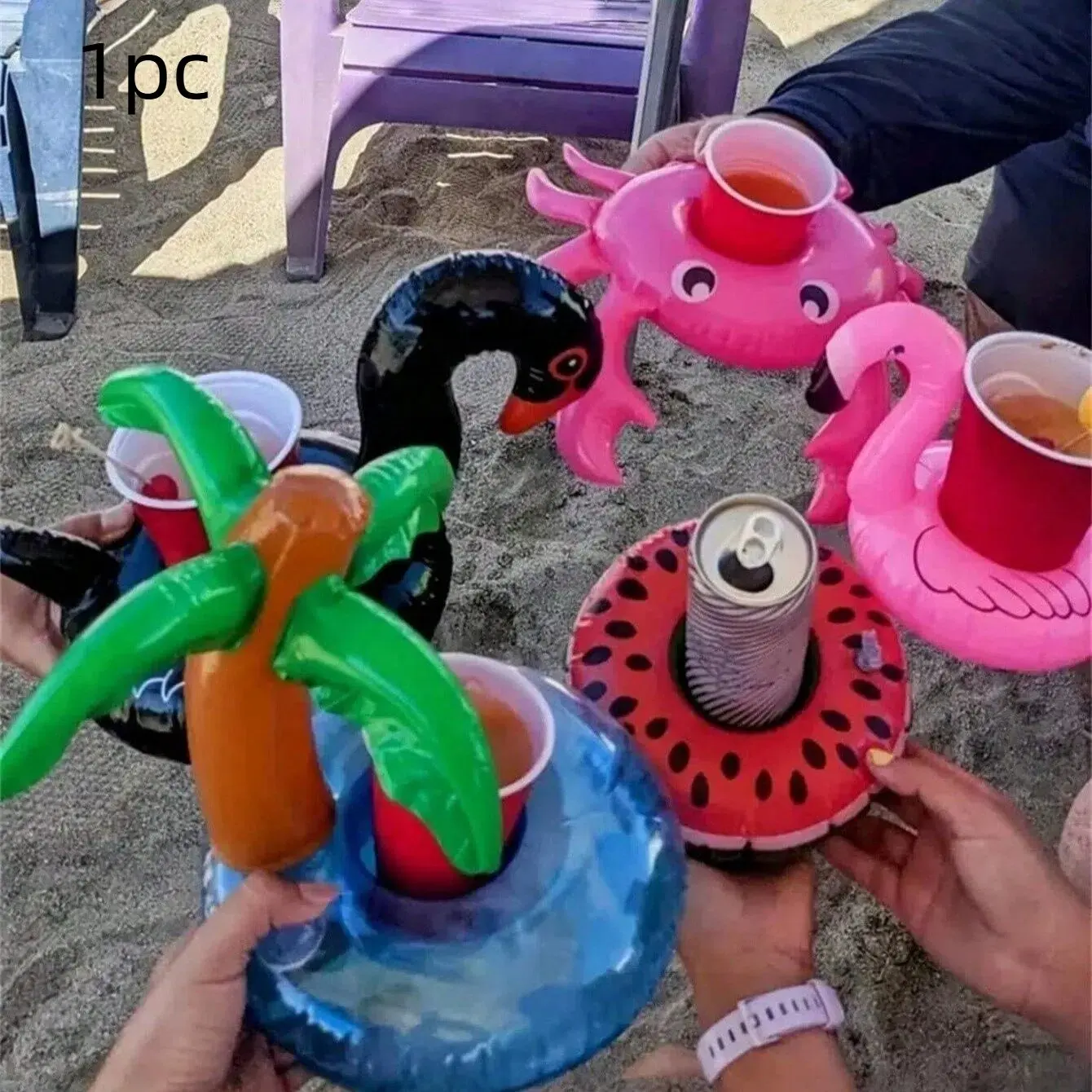 1/5/10/20pcs Inflatable Cup Holders, Floating Drink Coasters, Creative Beverage Stands, Pool Party Beach Outdoor Activities