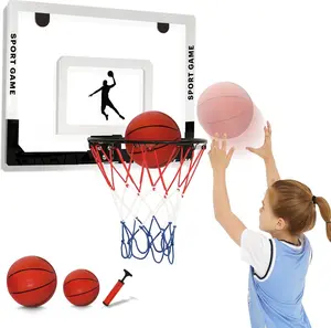 Large Basketball Hoop Indoor for  & Adults - 23x16 Inch Board with Over Door/Wall Mount | Includes 3 Balls & 2 Nets | -Ages for Christmas Birthday