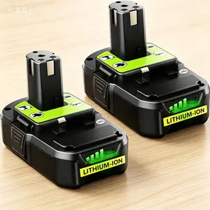 18V 4.0Ah Lithium-ion Battery 2 Pack, Compatible with Ryobi P102 P103 P105 P107 P108 P109 P122 Cordless Tools, Long-Lasting Power Replacement, High-Capacity & Rechargeable, for Drills Saws Lawn Mowers
