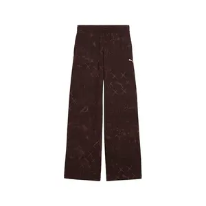PUMA Womens Street Glam Slouchy Graphic Pants Casual - Brown