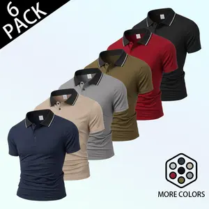 Men's Polo Shirt with Contrasting Collar, Slim Fit, Breathable Casual Top #MensPolo #CasualWear #BusinessCasual， Breathable  Lapel Solid Color Polo