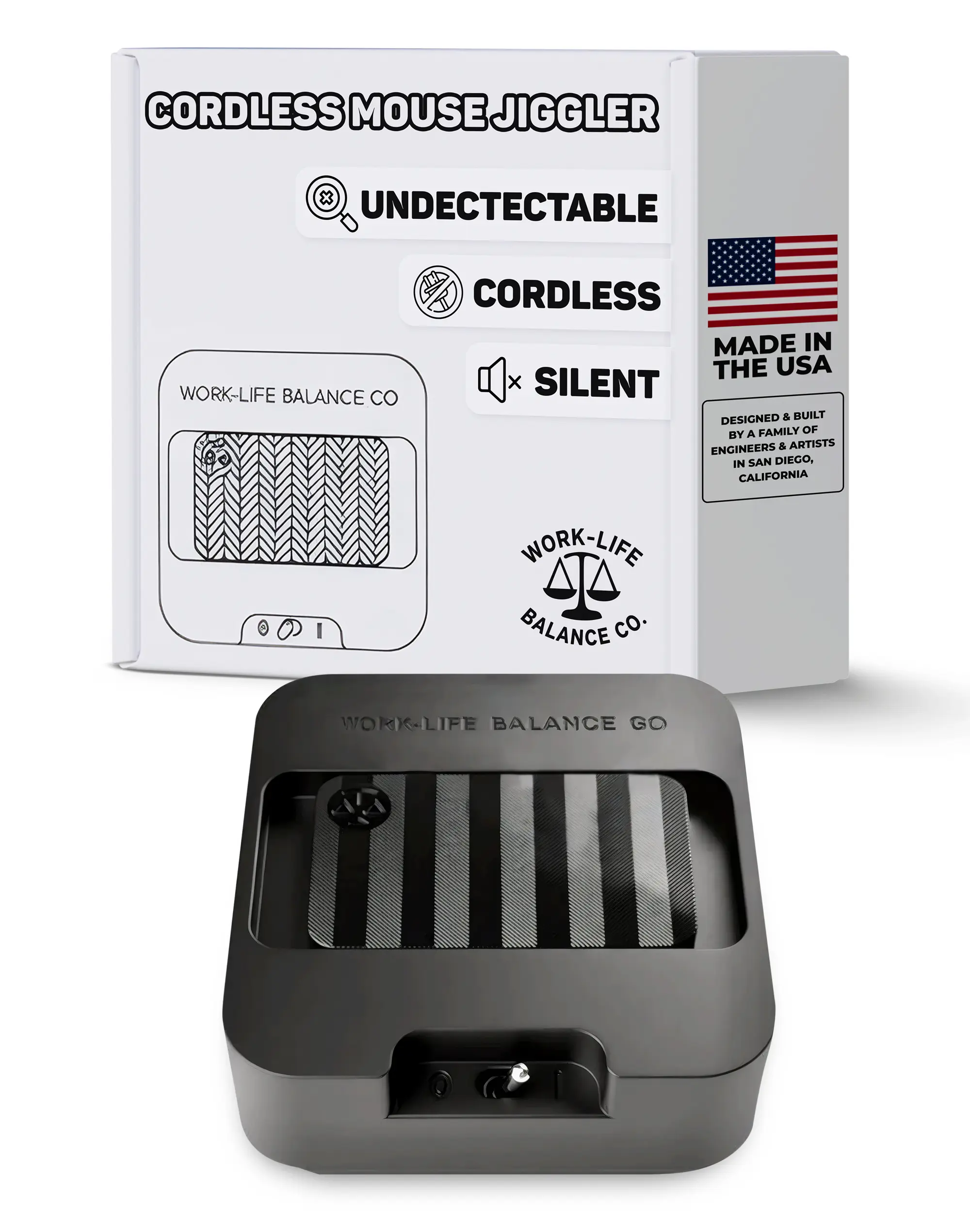 Mechanical Mouse Pad Jiggler, Undetectable Device - No USB No Software Required, Keeps Mouse Moving and Computer Awake - Cordless and Wireless Mouse Mover