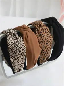 Women's Elegant Leopard Print Knotted Headband, Trendy Soft Wide Band Hair Hoop, Fashionable Hair Accessories for Women & Girls