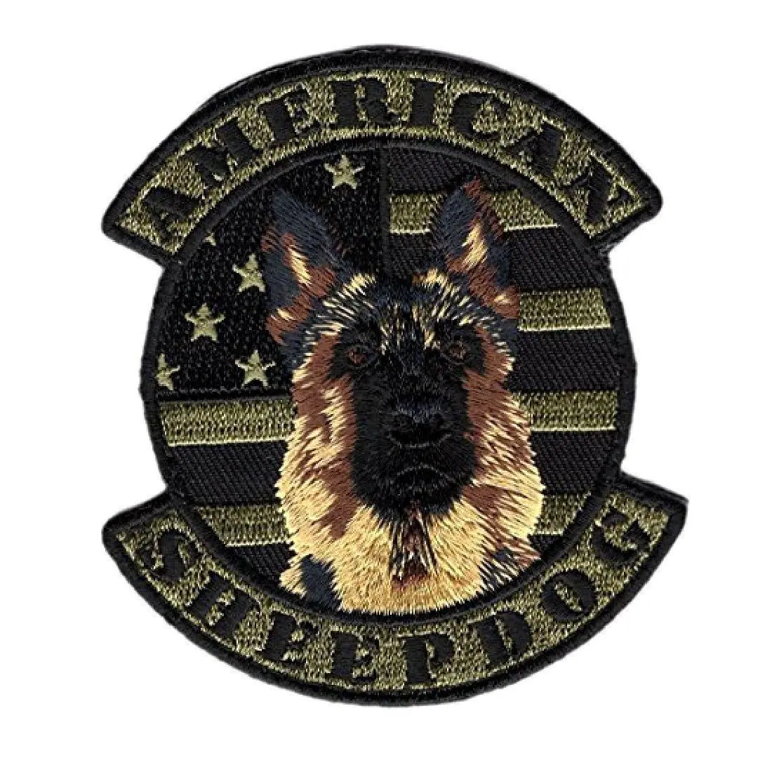 Camo American Sheepdog USA Flag Police K9 Hook Patch