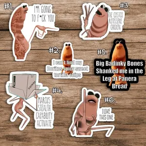Marcus the Worm Sticker, Meme Stickers, Water-Resistant Vinyl, Marcus Sticker, Marcus the Worm Sticker Indoor/Outdoor