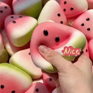 🍉 1pc Squishy Watermelon Squeeze Toy, Cute Slow Rising Fidget Toy for Stress Relief, Soft Novelty Gift for Kids, Perfect Valentine's Day/Birthday Party Favor, Classroom Reward🎁