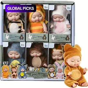 6 Counts/set Mini Animal & Insect-Shaped Cute Reborn Dolls, Sleeping Doll, Sleepy Doll, Children's Toy Gift Box #GLOBAL PICKS
