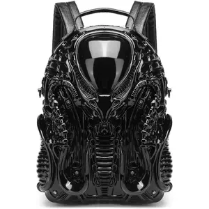 Men Goth Bag Alien Y2K Backpack Xenomorph Costume for Women Outdoor (black)