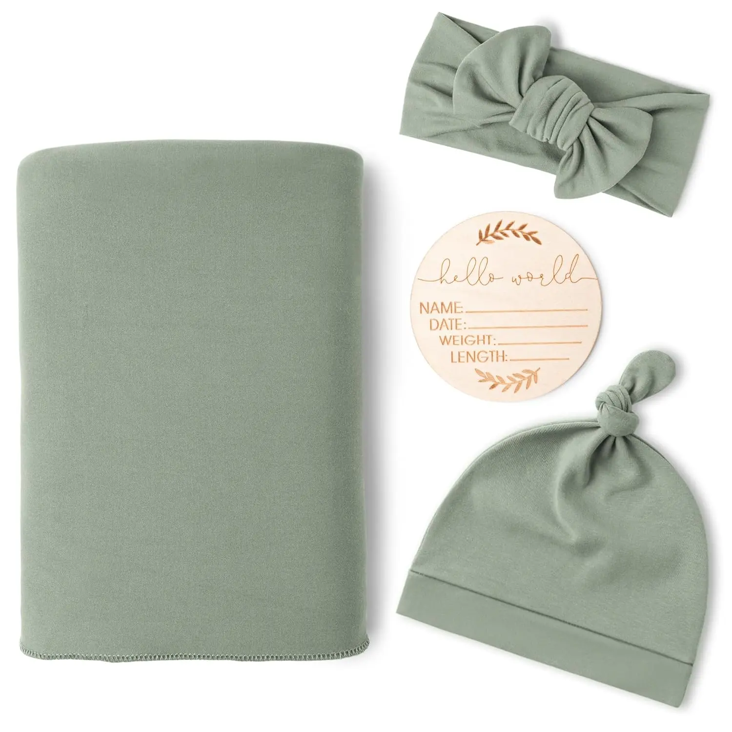 Baby Girl Newborn Swaddle Set with Matching Headband and Hat Soft Muslin Swaddle Blanket for Nursery Newborn Essentials Must-Have Infant Wrap