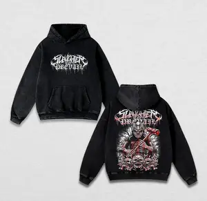 Retro Washed Slaughter to Prevail Hoodie Style Tee – Vintage Rock Band Graphic Shirt, Washed Streetwear Music Tee, Retro Metal Band Top, Unisex Cotton Comfort Fit