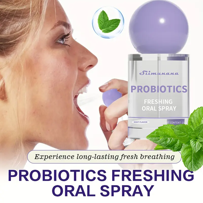 Probiotic Oral Spray, Fresh Breath Mist, Long-Lasting Refreshment, Travel-Friendly Dental Care Solution Probiotic Oral Spray, Fresh Breath Mist, Long-Lasting Refreshment, Travel-Friendly Dental Care Solution