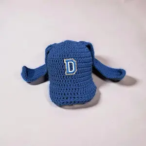 Crochet handmade Bunny Ears Hat with Rhinestones