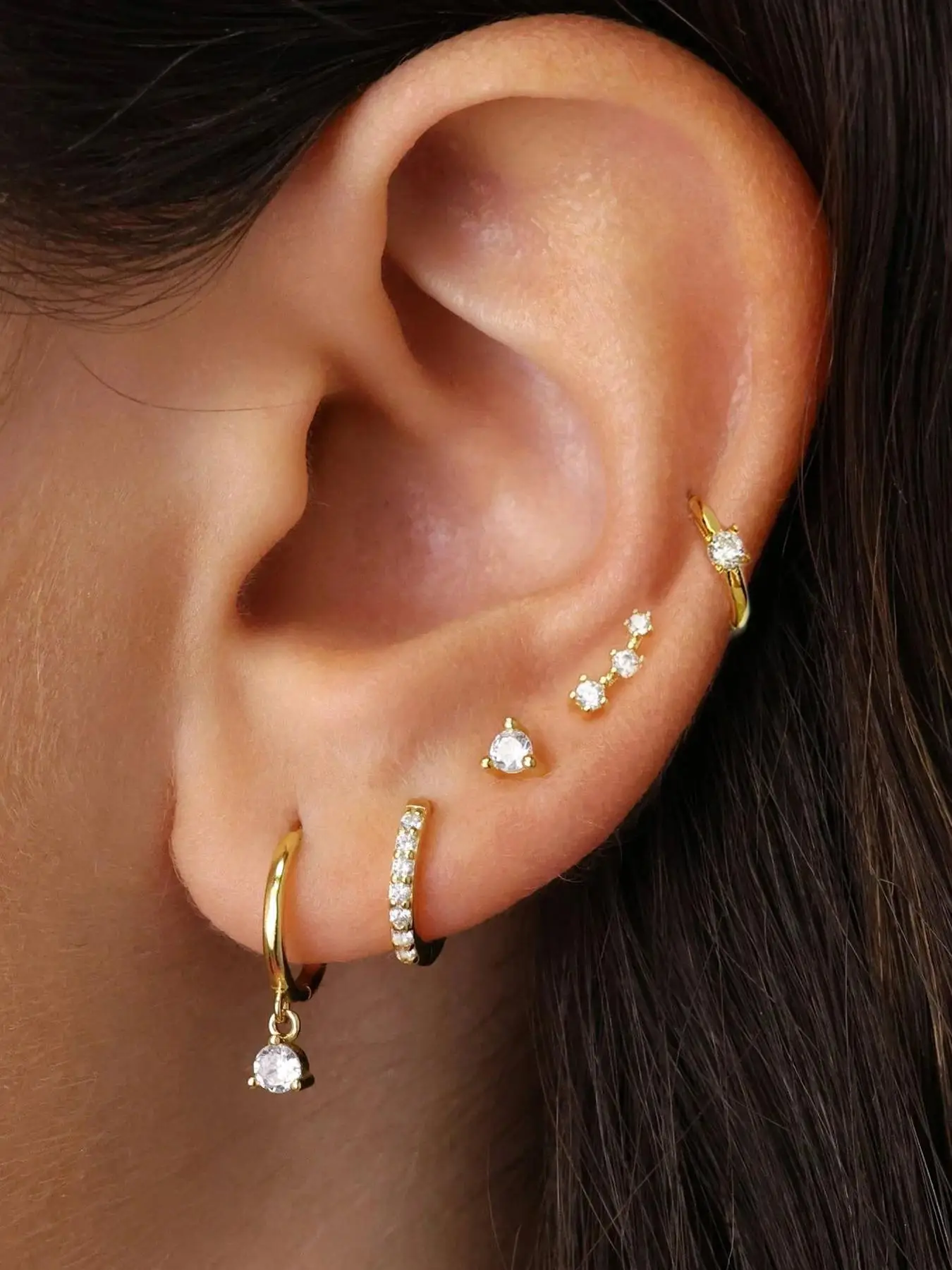 Artificial Gemstone Decorated Earrings Set, Artificial Zircon Earrings, Fashionable Earrings for Women & Girls, Trendy All-match & Exquisite Jewelry f