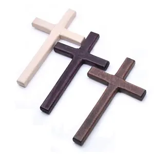 5 Piece Wooden Cross Handheld Crosses, Handmade Solid Color Crosses, Church Prayer Accessories, Unisex, Holiday Gifts, Church Souvenirs, Wooden Cross Set