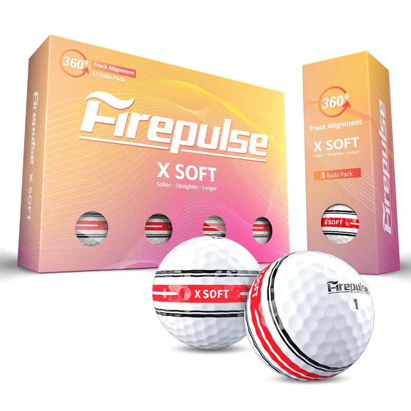 Firepulse X SOFT Golf Ball | 2-piece Construction | Surlyn Cover | White | 360 Track Alignment | 12count(1dozen)