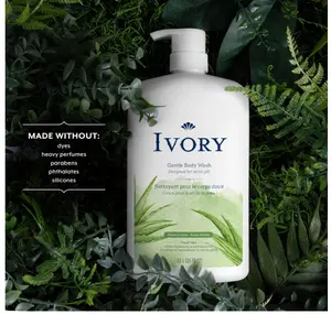 Ivory Gentle Body Wash, Designed for the Whole Family, Free of Dyes Heavy Perfumes Parabens Phthalates & Silicones, Aloe Scent, 35 oz