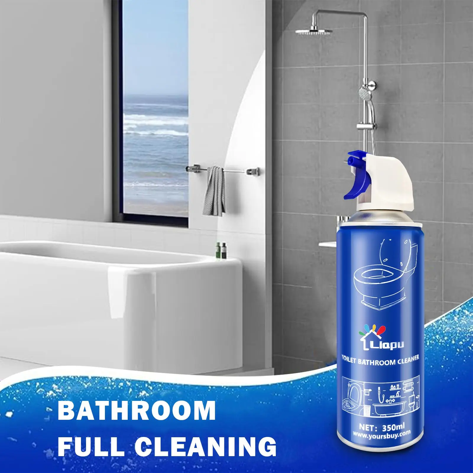 Liapu Multi-Purpose Toilet Bowl Cleaner (1 pc) - Bottled Disinfecting Liquid Toilet Cleaner, Anti-Bacterial Bathroom Cleaner, Eliminates 99.9% Bacteria, Removes Stains & Dirt, 30-Second High-Speed Cleaning, Disinfecting Toilet Cleaners