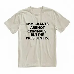 Immigrants Are Not Criminals" Political Statement Graphic Tee, Shortsleeve, basic tops, Fabric Cotton, Women's Top, Menswear Top, Gifs, Streetwear