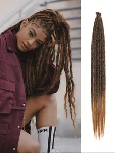 24 Inch Synthetic Dreadlock Extensions 10 Strands Hippie Single Ended Dreads Ombre Blonde Loc Extensions Reggae Style Dreads Hair Extensions Crochet Braiding Hair 24/30Inch, Knotless Braids