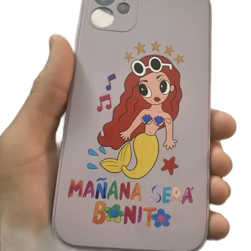 Karol G Phone Case - Purple Design with Cartoon Character, Featuring "MANANA SERA BonNIT!" Text, Compatible with Karol G iPhone 11 Cover Cellphone