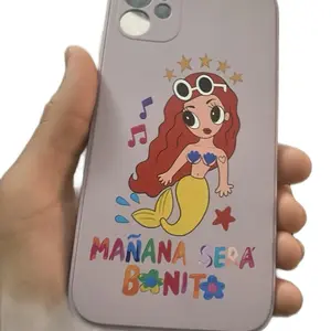 Karol G Phone Case - Purple Design with Cartoon Character, Featuring "MANANA SERA BonNIT!" Text, Compatible with Karol G iPhone 11 Cover Cellphone