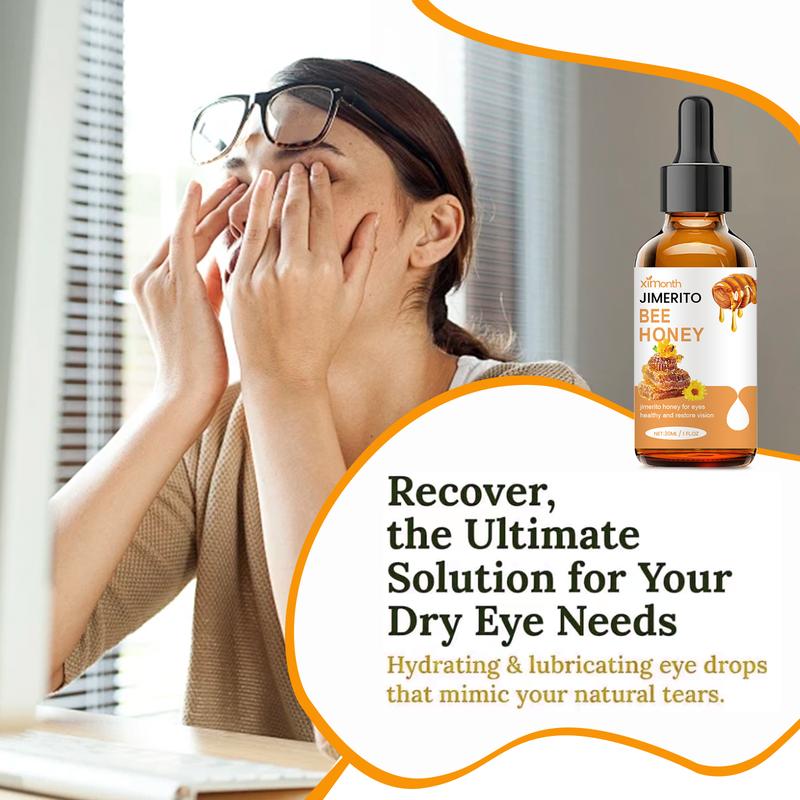 Ximonth Jimerito Honey For Eyes, Refreshing, Moisturizing And Soothing Eye Drops For Dry And Astringent Eyes