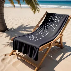 1 piece Funky music rhythm recommendation themed beach towel - Modern-style all-season flannel blanket, soft and comfortable, suitable for sofas and beds, digital print design, 100% polyester material, machine washable, ideal for home, office and