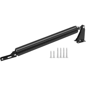 1Pack Black Screen Door Closer Kit - Pneumatic Closer Bracket, Adjustable Speed, Stable System for Door Opening and Closing