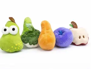 Nocciola Squeaky Plush Dog Toys Set – Interactive Fruit & Vegetable Chew Toys with Built-in Squeaker for Small to Medium Dogs