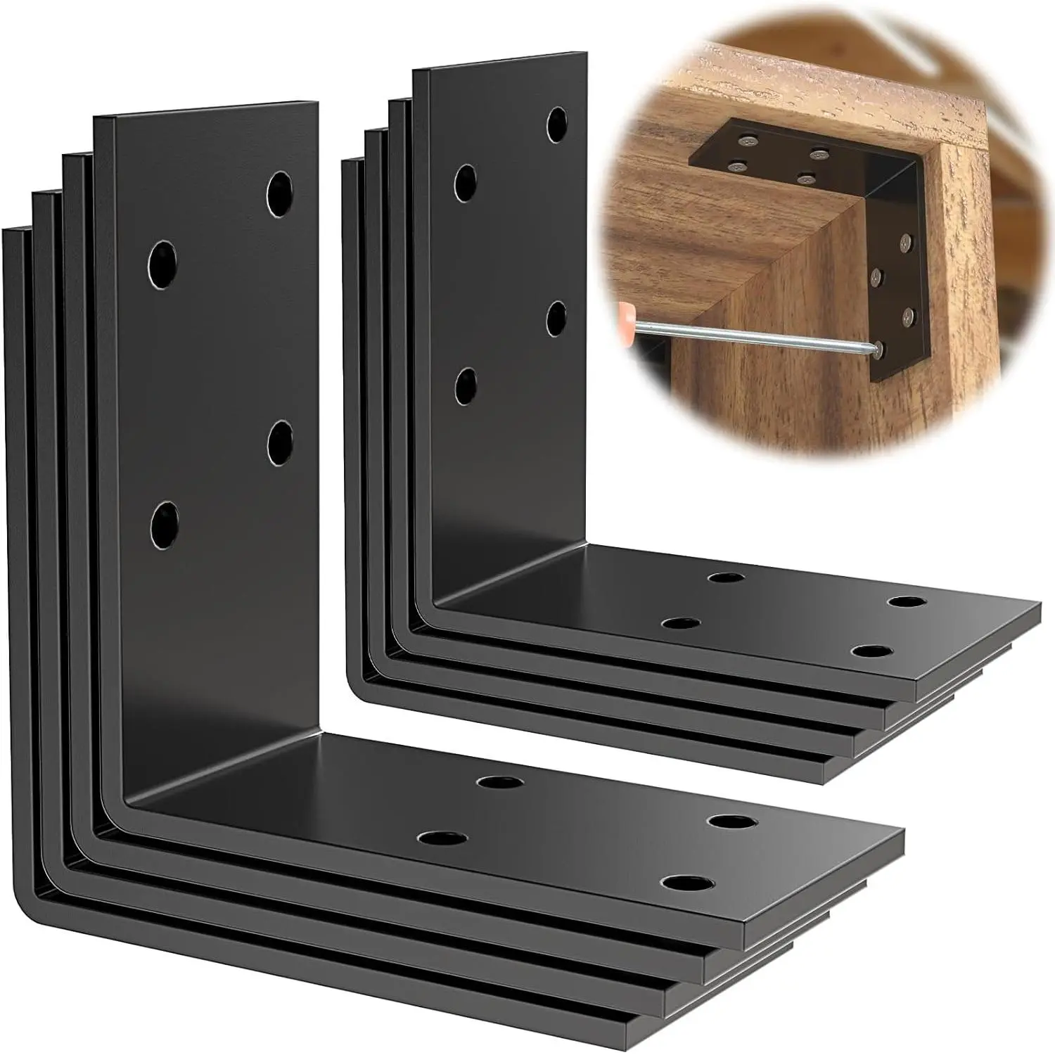 1.5x3x3 Inch Galvanized L Bracket, 8 count 90  Angle Bracket for Shelf, Iron Corner Brackets for  ,Shelves,Furniture