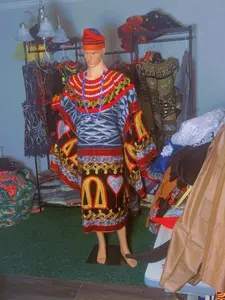 Atogho; Traditional regalia from West Cameroon. 70% Cotton, 30% polyester.