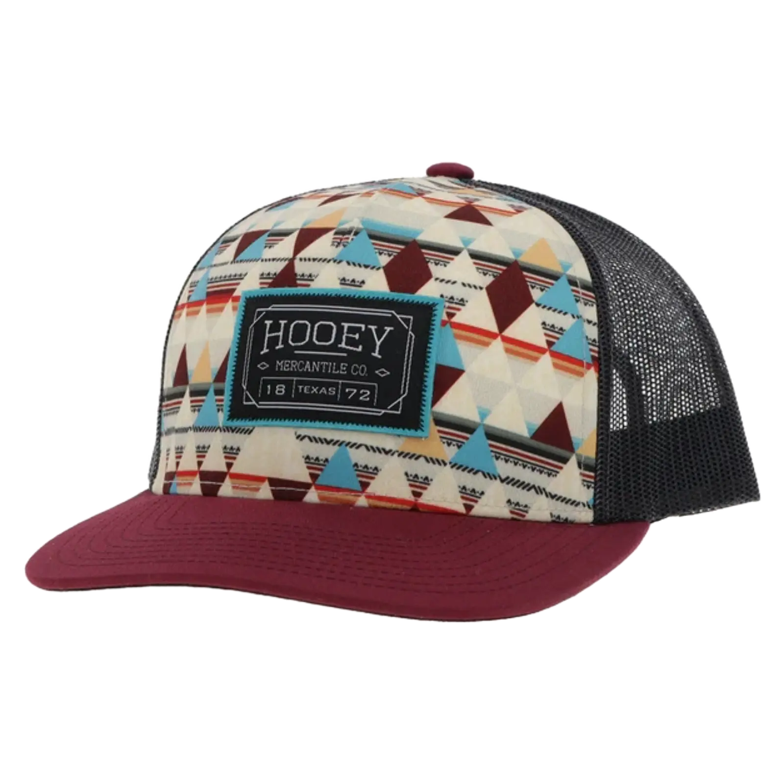 Hooey "Horizon" Cream Pattern Charcoal Snapback Hat 2402T-CRCH