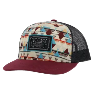 Hooey "Horizon" Cream Pattern Charcoal Snapback Hat 2402T-CRCH