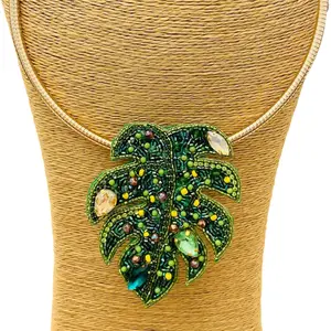 Palm Leaf Pendant Necklace