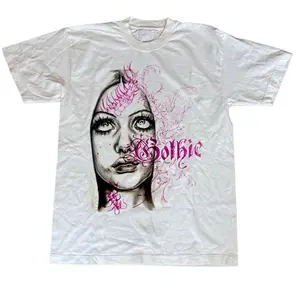 Insane Gothic Girl Vintage Retro Grunge Streetwear T-Shirt , Y2k Clothing, Pop Aesthetic Graphic Tee, Vintage, Trendy