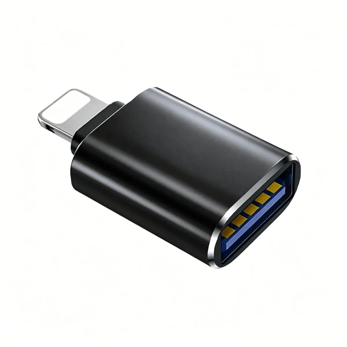 USB A to Lightning OTG Adapter Lightning Male to USB A Female Converter for Data Transfer and Charging Compatible with Smartphones Tablets Gold Trim 4 Pack
