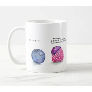 Raspberry Beret Mug I Love It Mug Purple Rain Coffee Mug Blueberry Fruit Card Funny Retro Coffee Mug