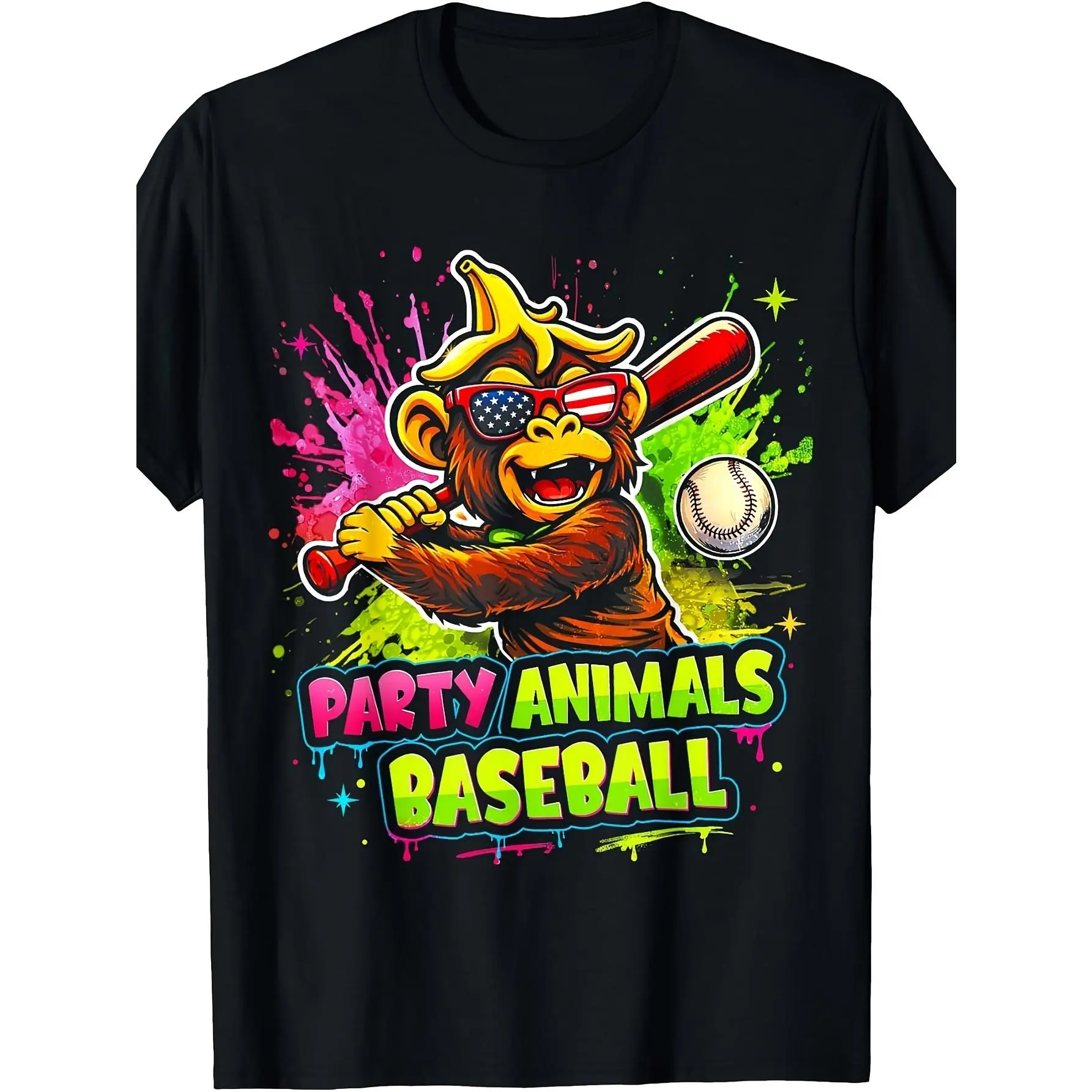 Party Animals Baseball Funny Monkey Baseball Lovers T Shirt
