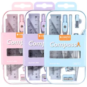 9Pcs Student Drawing Tools Set, PP, Math & Geometric Art Supplies, School Supplies, Includes Compasses, Rulers, Triangles, Protractors, Straightedges, Pencil Sharpeners